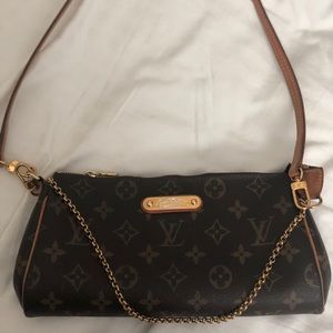 Louis Vuitton Eva Monogram Clutch W/shoulder Strap